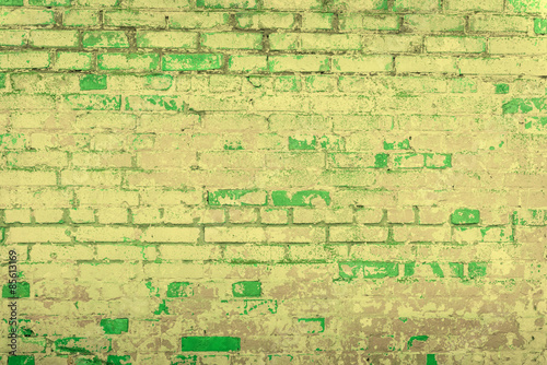 The brick texture with cracks and scratches can be used as a background