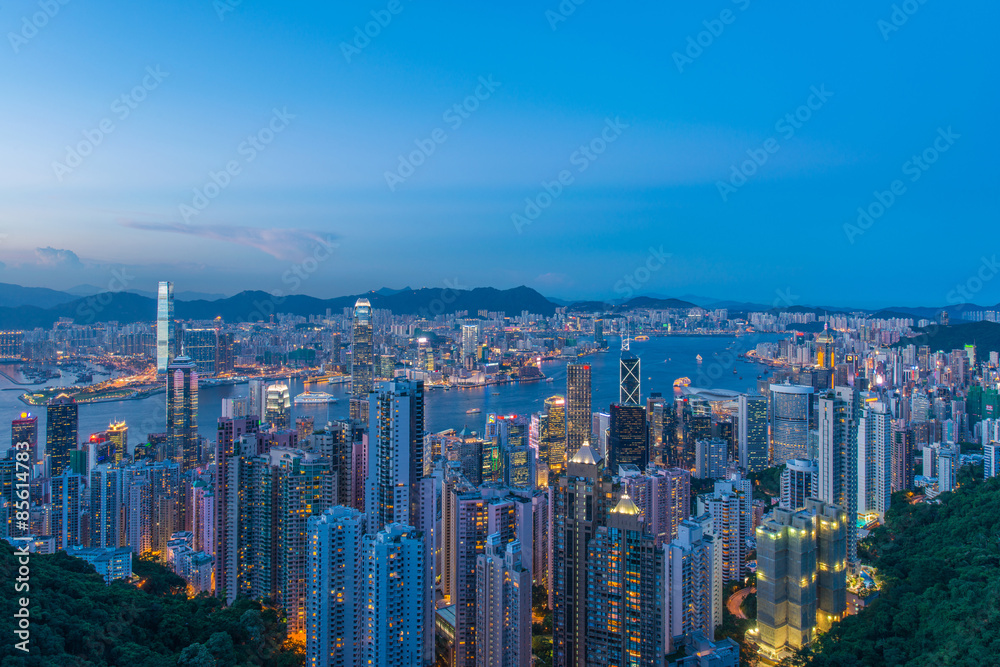 View of Hong Kong during sunset hours View of Hong Kong during sunset hours