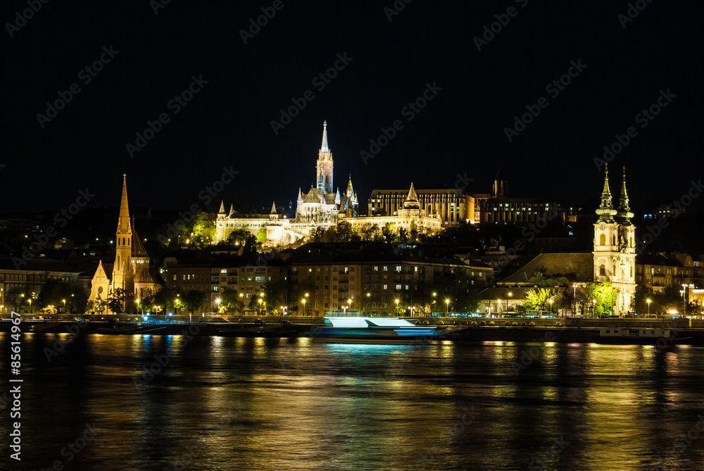 at night in Budapest Hungary