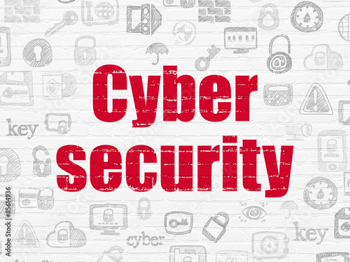 Protection concept: Cyber Security on wall background