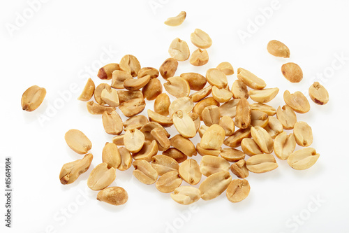 Fried peanut isolated on white background