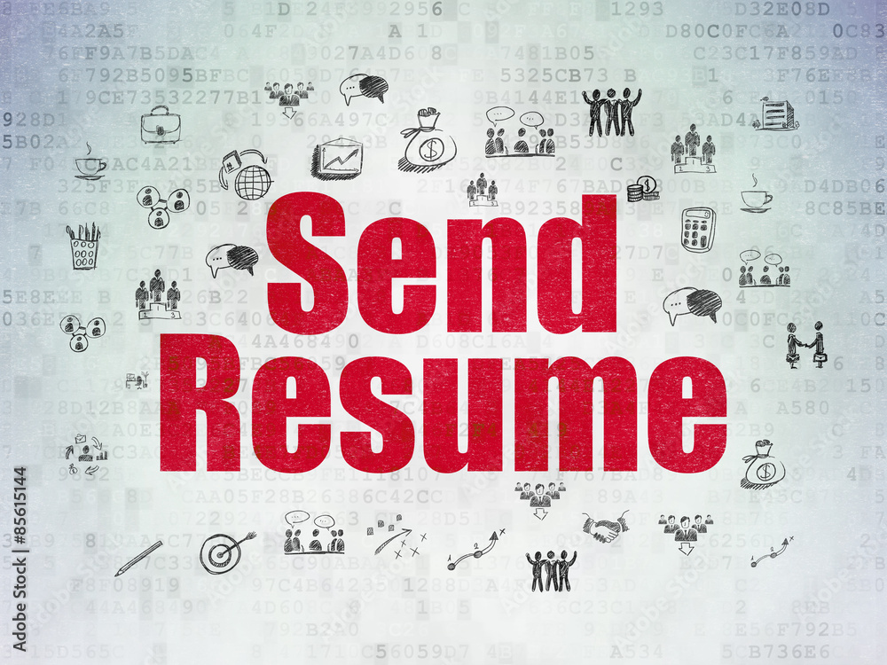 Fototapeta premium Finance concept: Send Resume on Digital Paper background