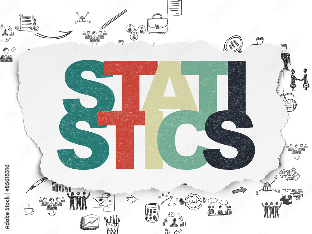 Business concept: Statistics on Torn Paper background