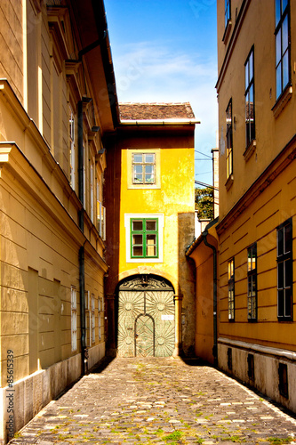 Canvas Print Fragment of european street