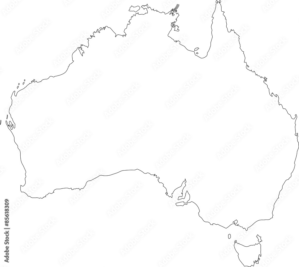 Australia Mapa - Kontur