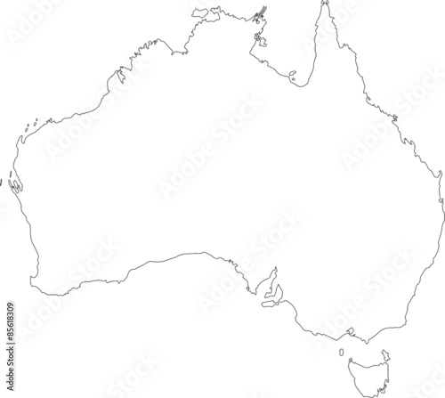 Australia Mapa - Kontur