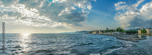 Sochi cloud summer city buildings sea black russia urban panoram