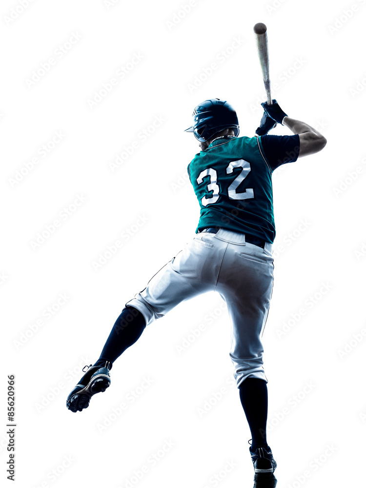 Fototapeta premium man baseball player silhouette isolated