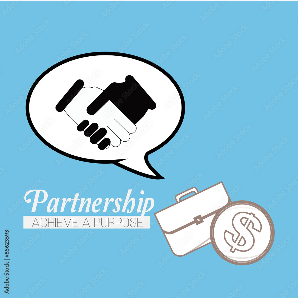 partnership illustration over blue color background partnership illustration over blue color background