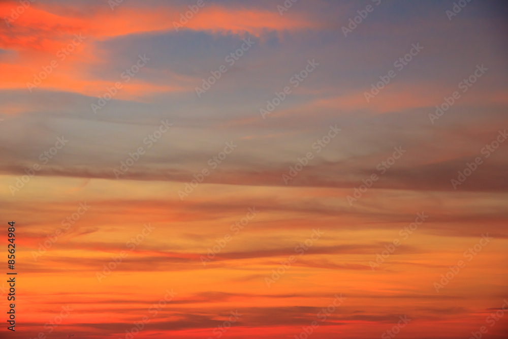 Stock Photo - Shot of the dark cloud on red sky