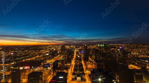 Aerial View from St Louis Arch Sunset