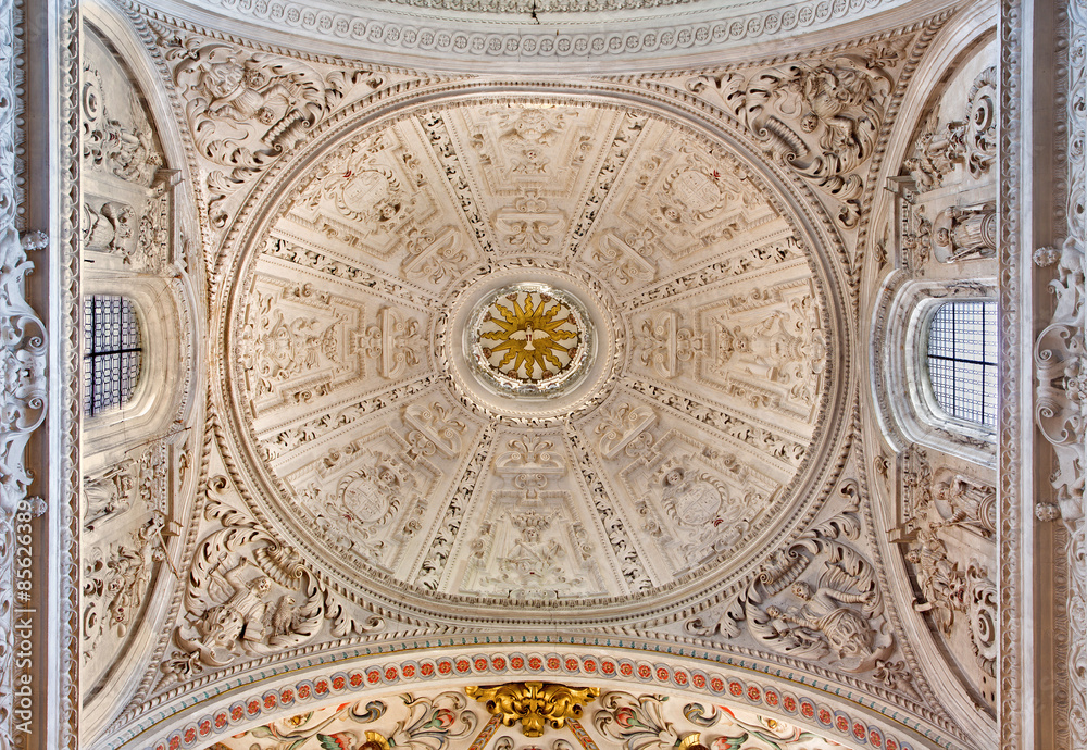 Granada - The cupola in church Monasterio de la Cartuja.