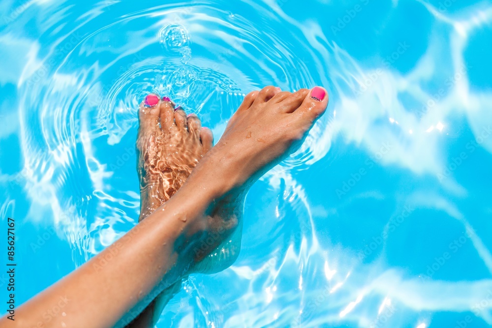 Human Foot, Swimming Pool, Water.