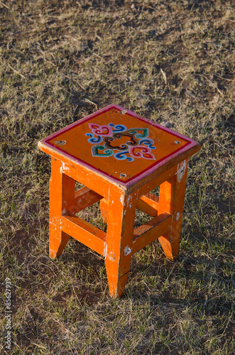 モンゴル、ゲルで使われる椅子