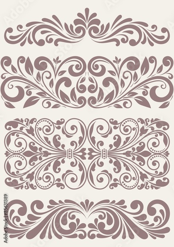 Set vintage ornate borders.