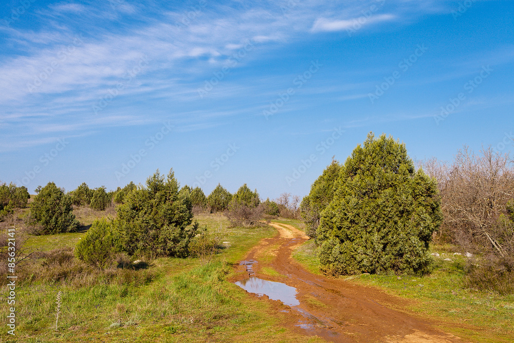 Obraz premium Beautiful dirt road on mountain of Gasfort.