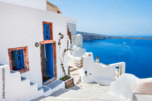 White architecture on Santorini island, Greece