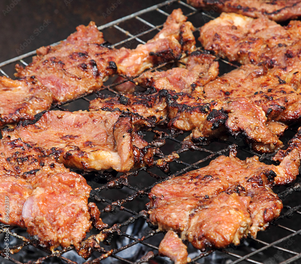 Grilled barbecue pork
