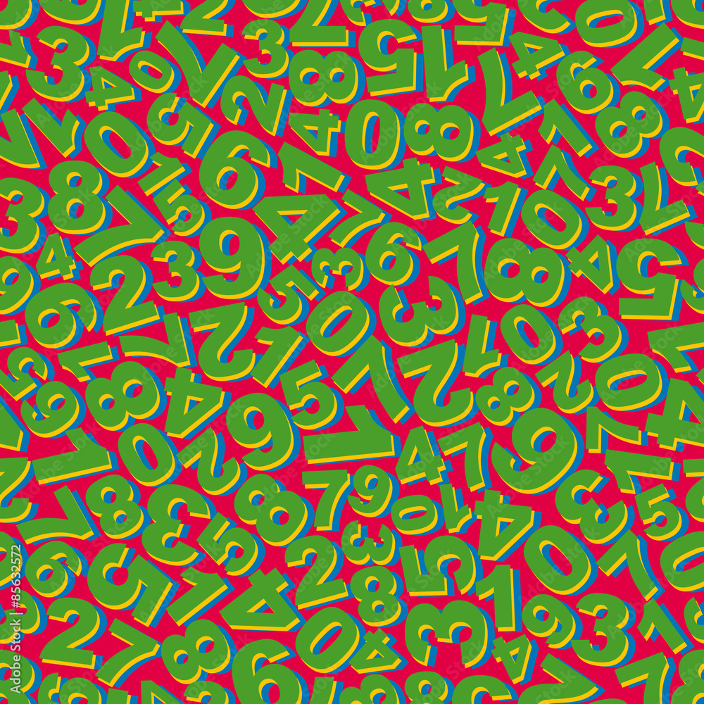 Numbers. Seamless pattern. Vector illustration.