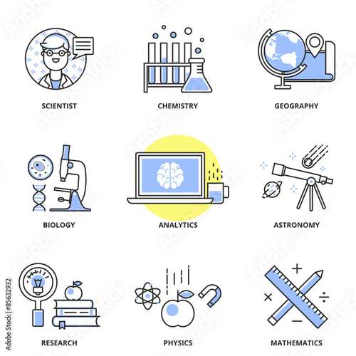Science vector icons set