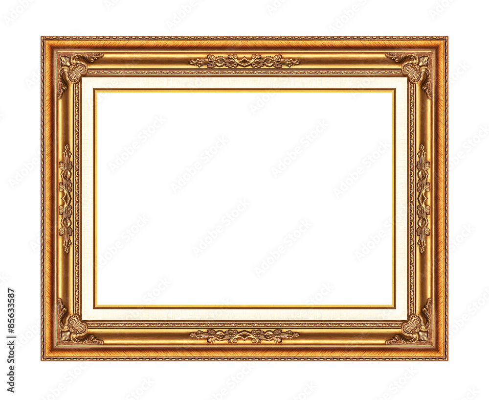 antique golden frame isolated on white background antique golden frame isolated on white background
