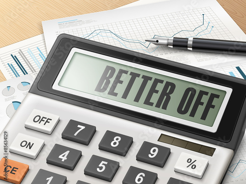 calculator with the word better off