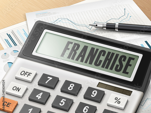 calculator with the word franchise