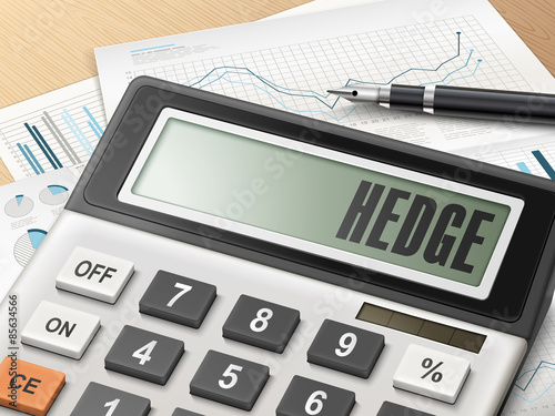 calculator with the word hedge
