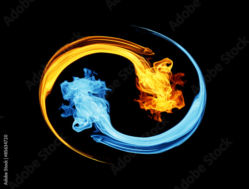 Canvas Print Yin-yang symbol, ice and fire