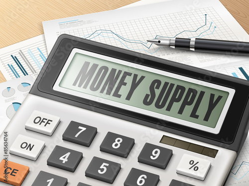 calculator with the word money supply