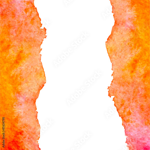 vector watercolor illustration orange paint stains with vertical