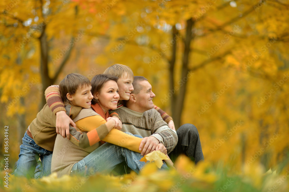 Fototapeta premium Portrait of family relaxing 