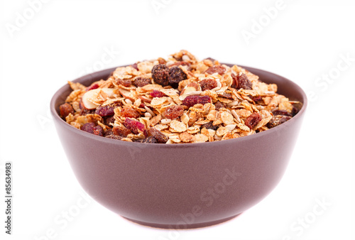 Muesli in the bowl