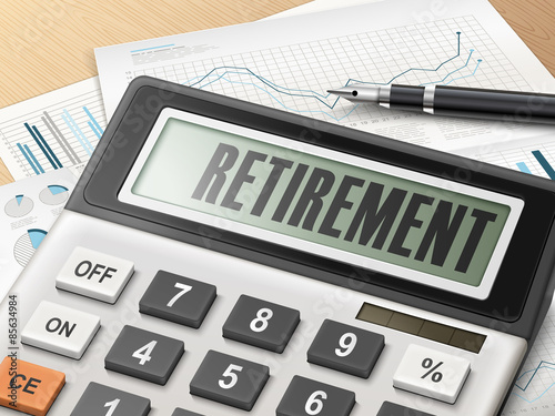 calculator with the word retirement