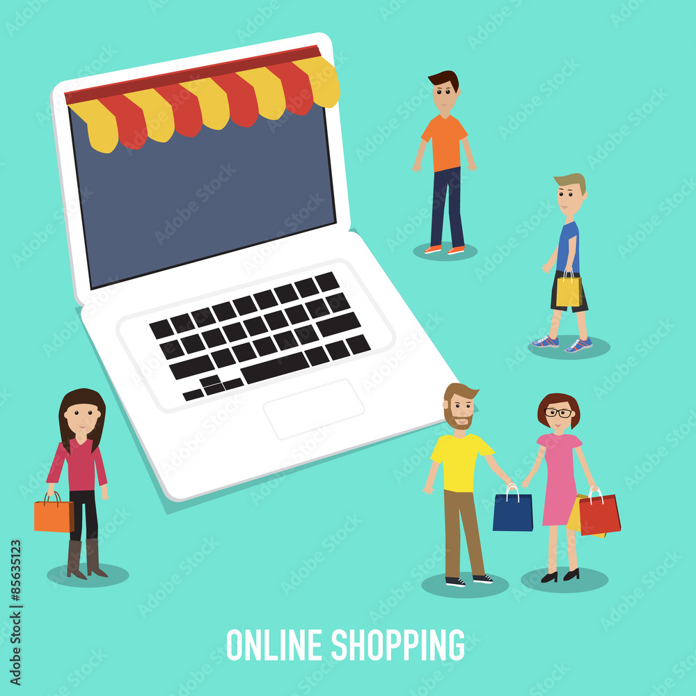 People in the online shopping.illustrator.EPS10.