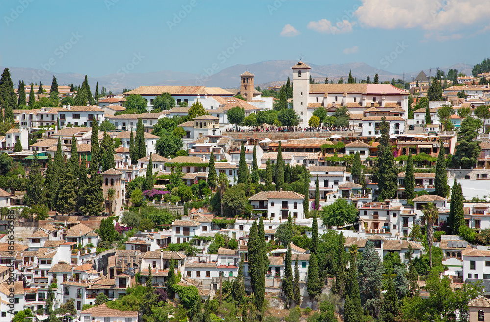 Granada - The look to The Albayzin district from Alhambra