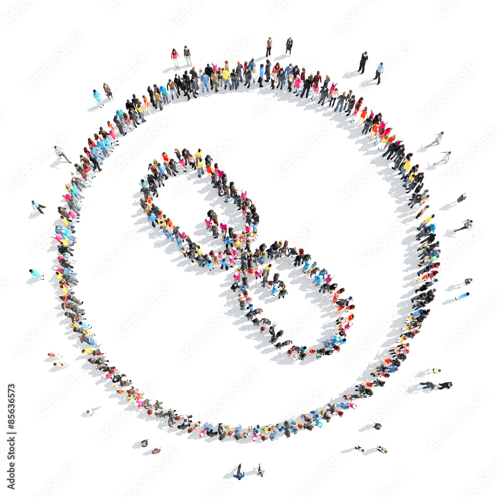 people in the shape of a chain. people in the shape of a chain.