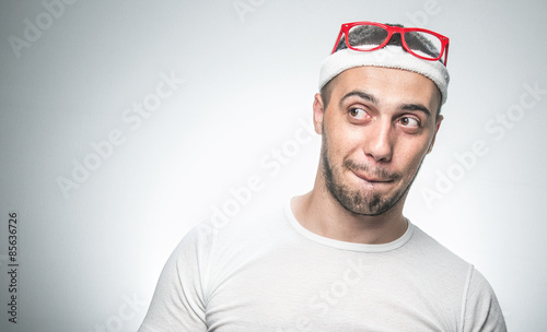 Картината върху платно Portrait of funny sport man looking to side