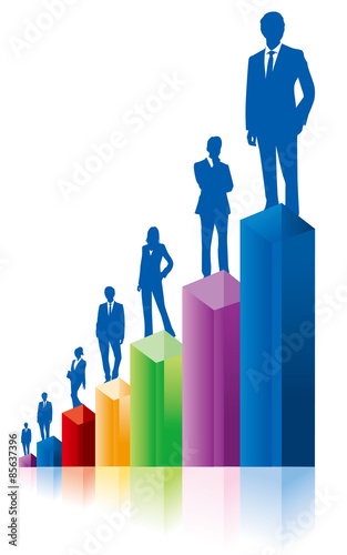 business people & graph Vector

