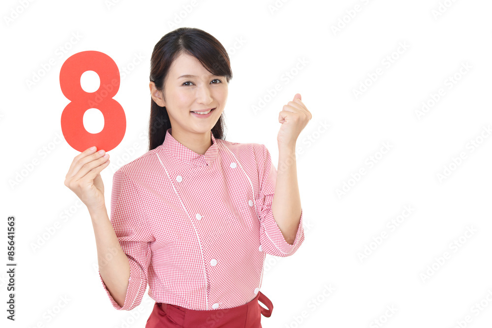 笑顔のウェイトレス