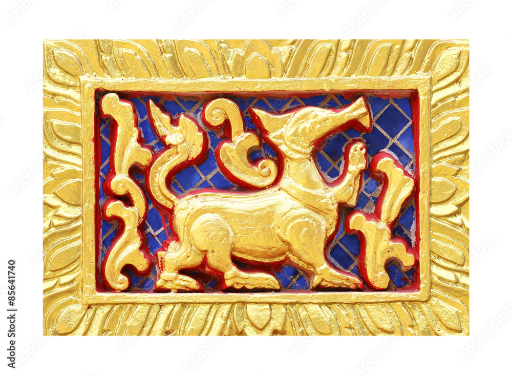Obraz premium golden sculptures on the wall