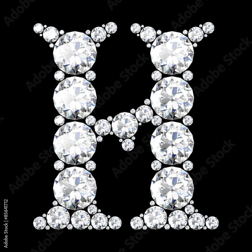 A stunning beautiful H set in diamonds