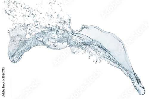 water splashing in the air, isolated on white background