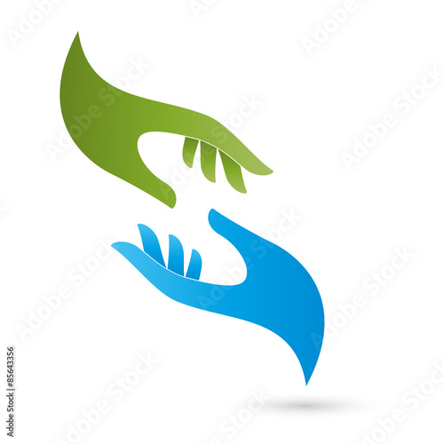 Zwei Hände Logo, Seelsorge, Massage