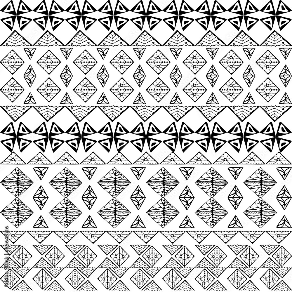 Fototapeta premium Hand drawn ethnic tribal pattern