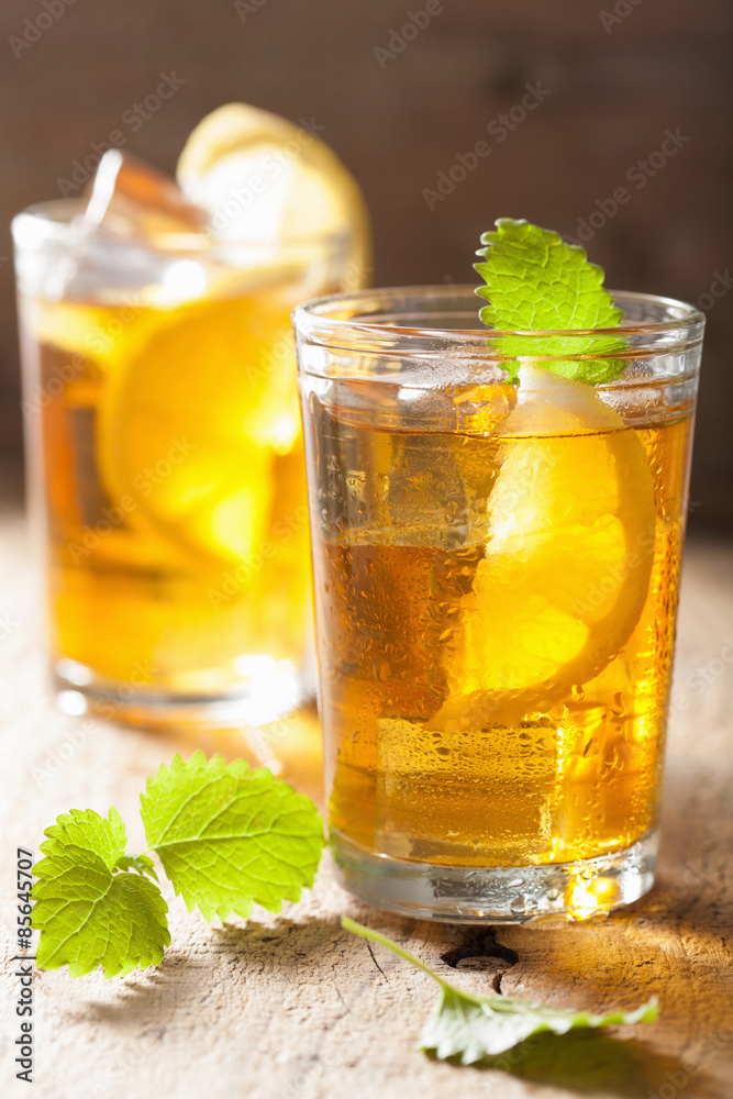 ice tea with lemon and melissa ice tea with lemon and melissa