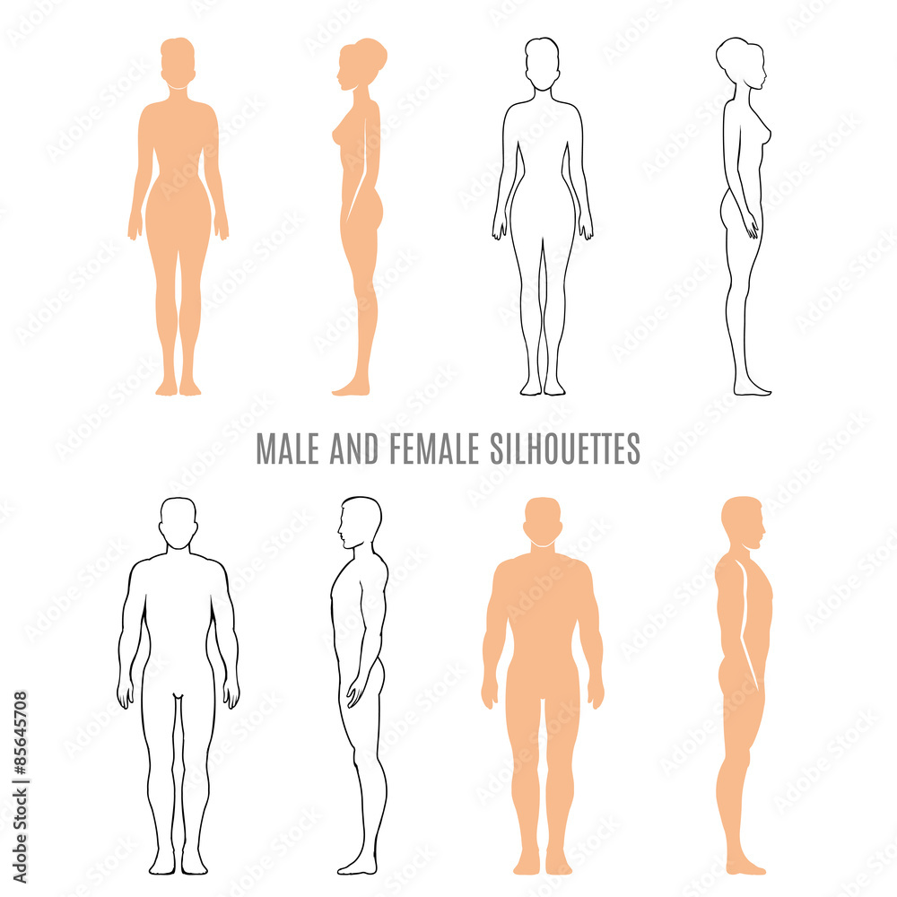 Male and female silhouettes