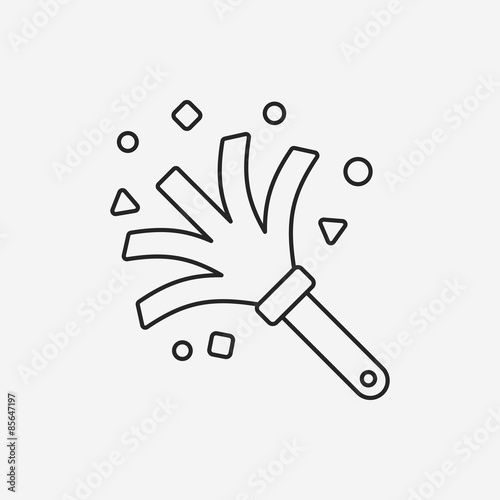 feather duster line icon