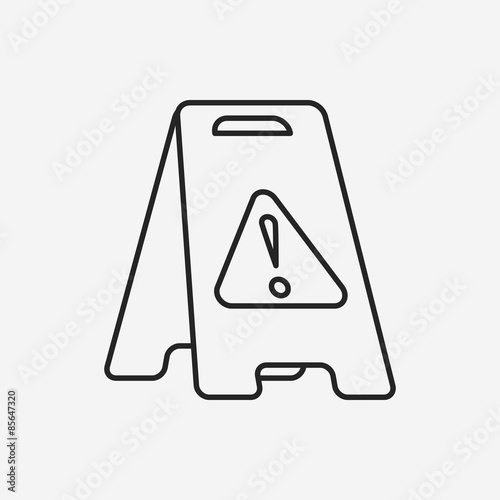 caution wet floor line icon