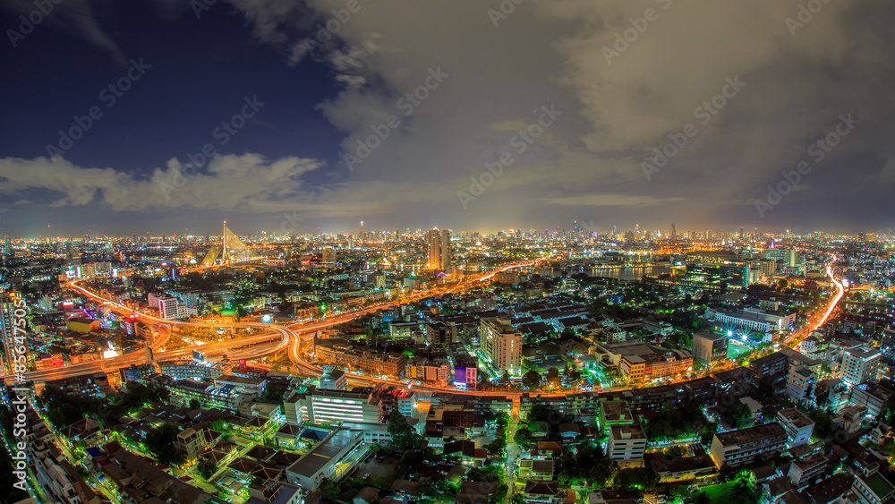 Bangkok Expressway and Highway top view, Thailand